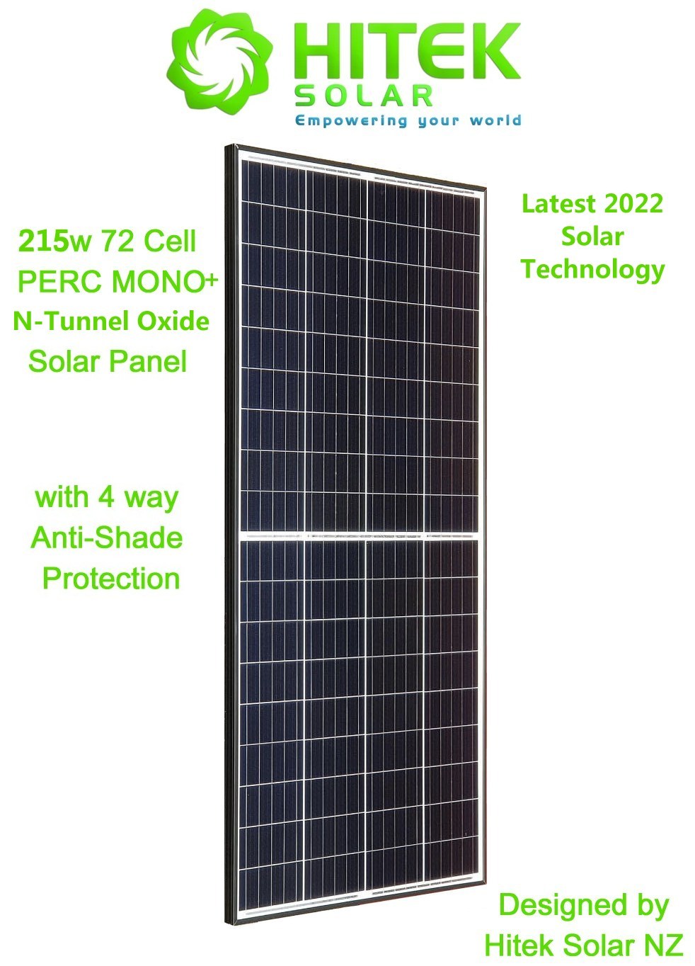 215w PERC MONO+N-TO Solar Panel (4 Way Anti-Shading Protection) - Latest Solar Technology for 2022