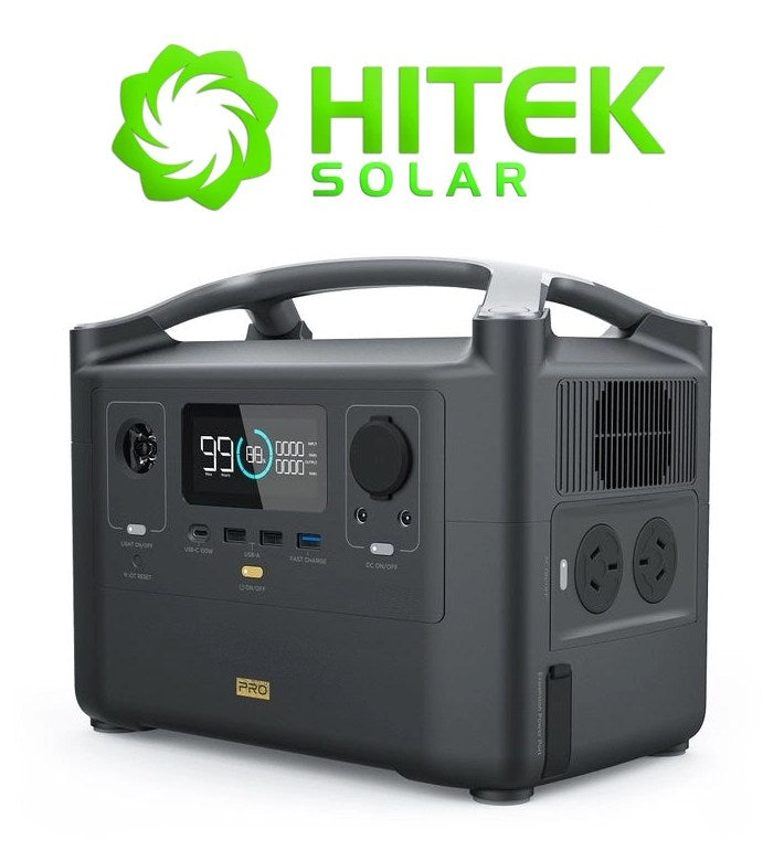 Hitek Portable Solar Generator - 700Wh Lithium Battery Storage