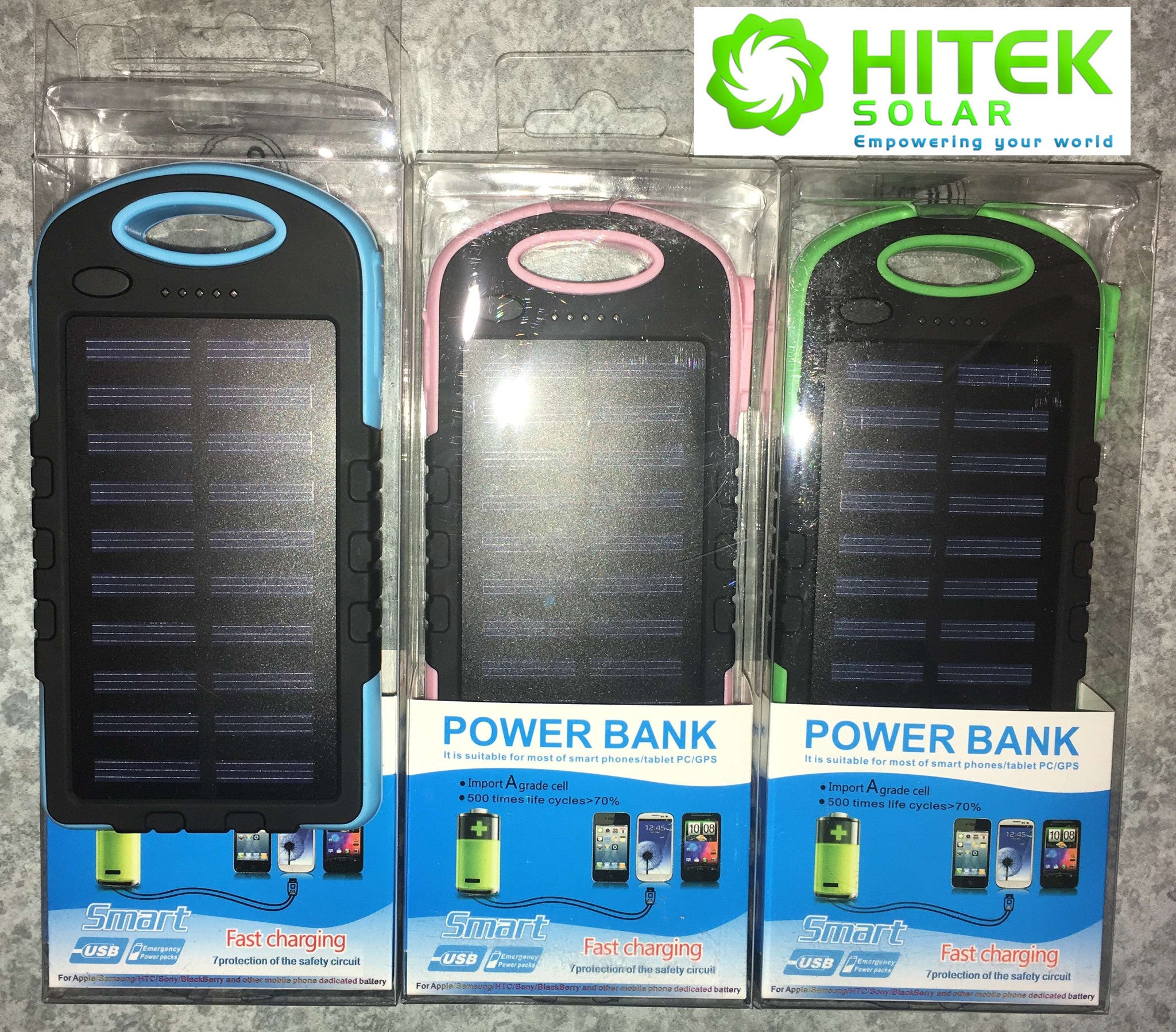 Solar Charger Power Bank - 8000mAh Lithium battery storage + 12