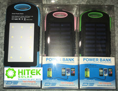 Solar Charger Power Bank - 8000mAh Lithium battery storage + 12 LED Flood Light